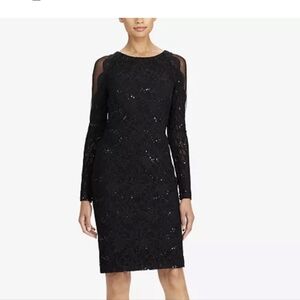 Ralph Lauren Black Lace Midi Dress